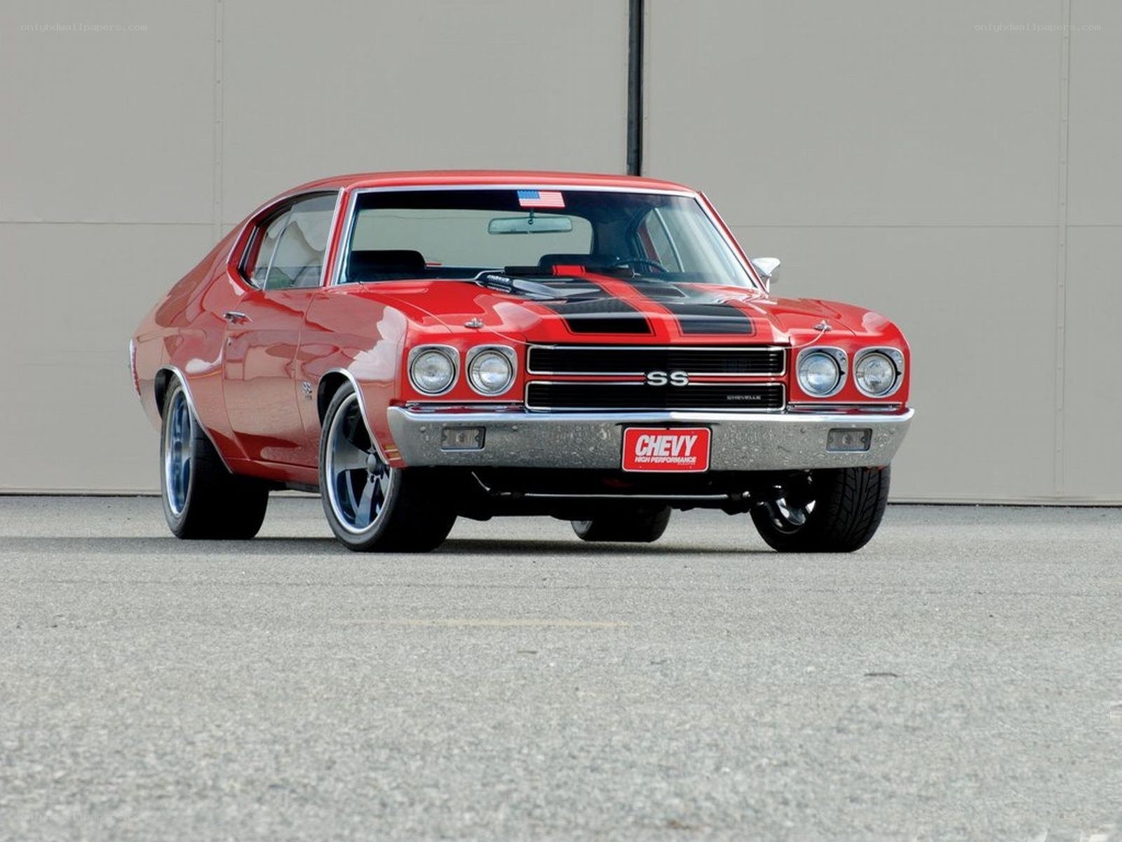 Red classic muscle car