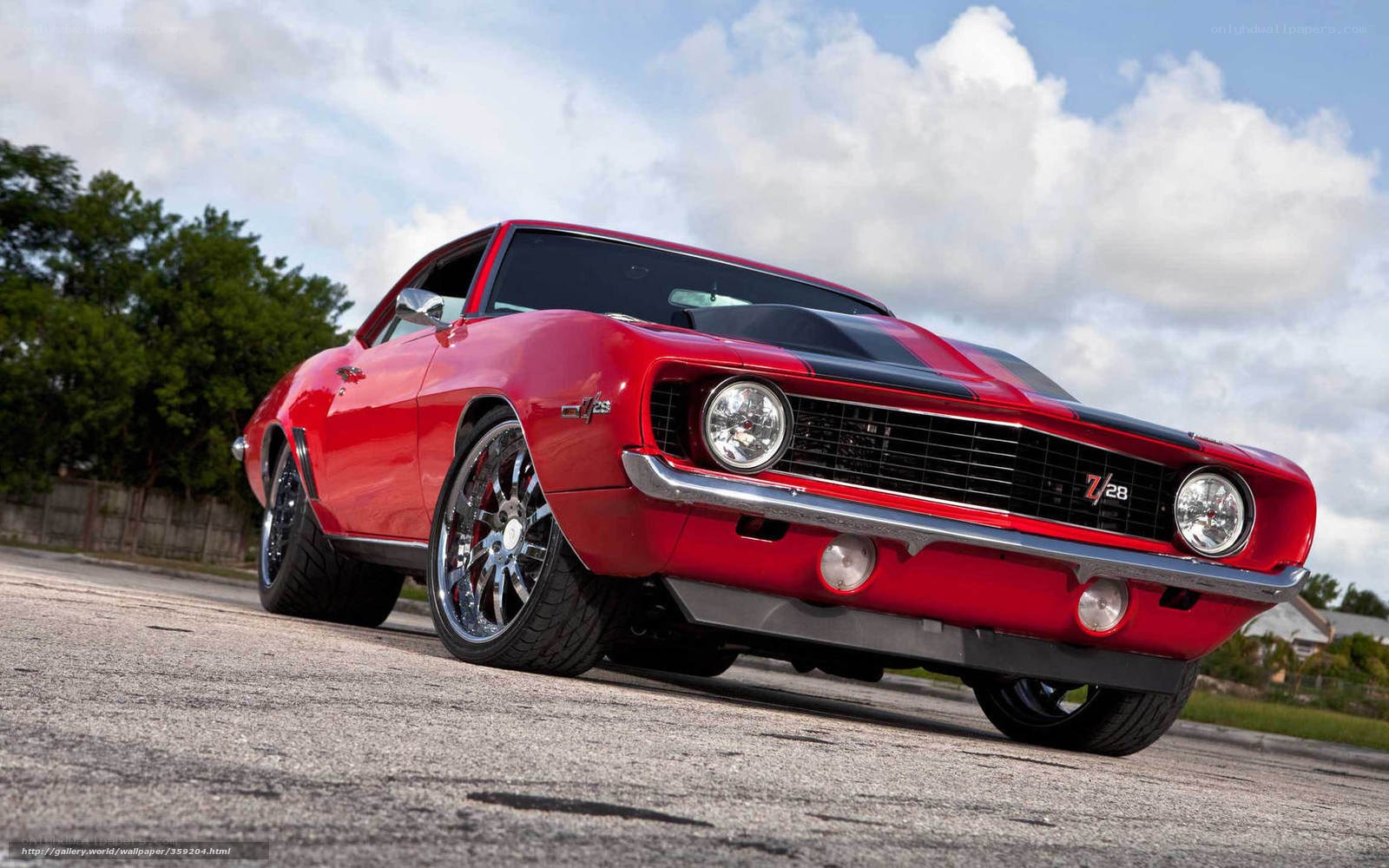 Red classic muscle car