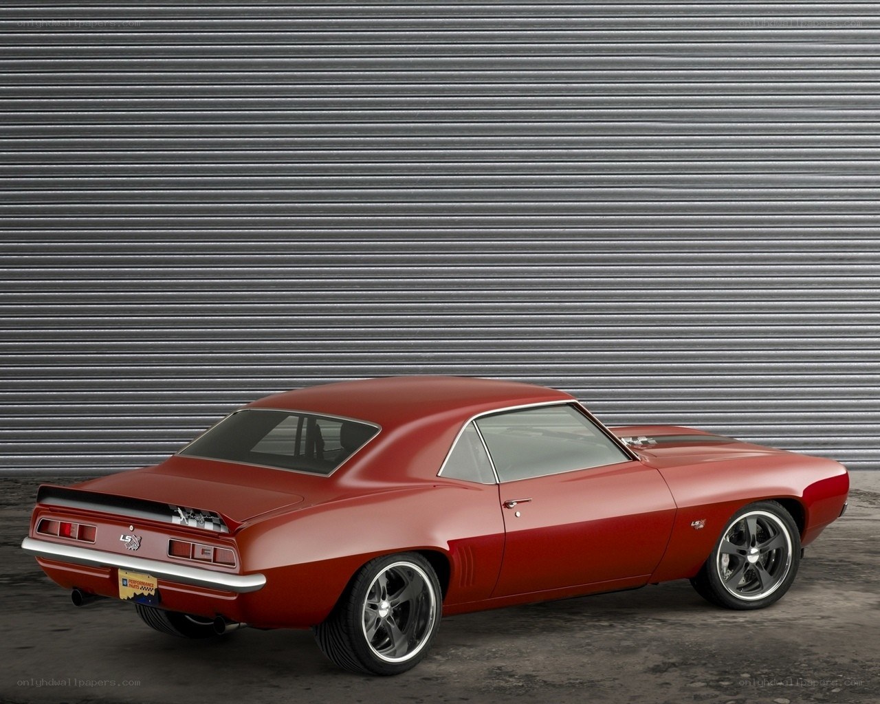 Red classic muscle car