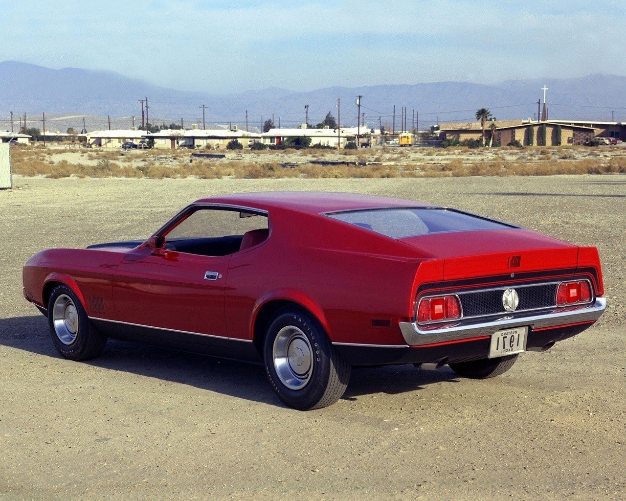 Red classic muscle car