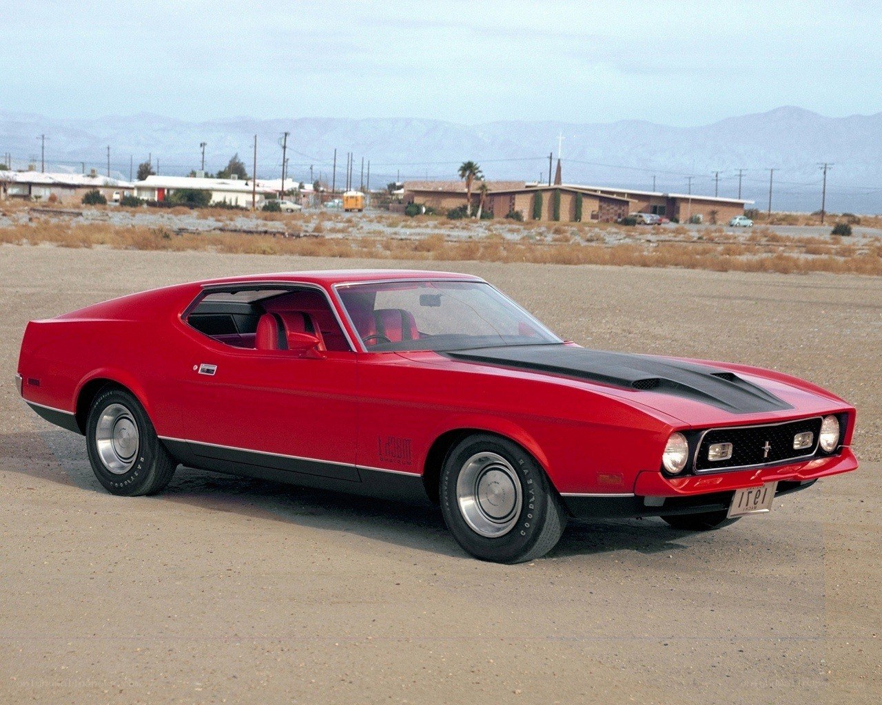 Red classic muscle car