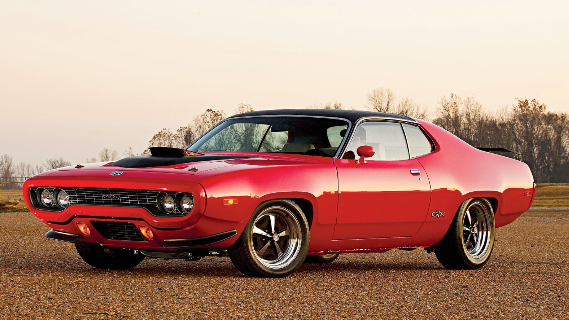Red classic muscle car