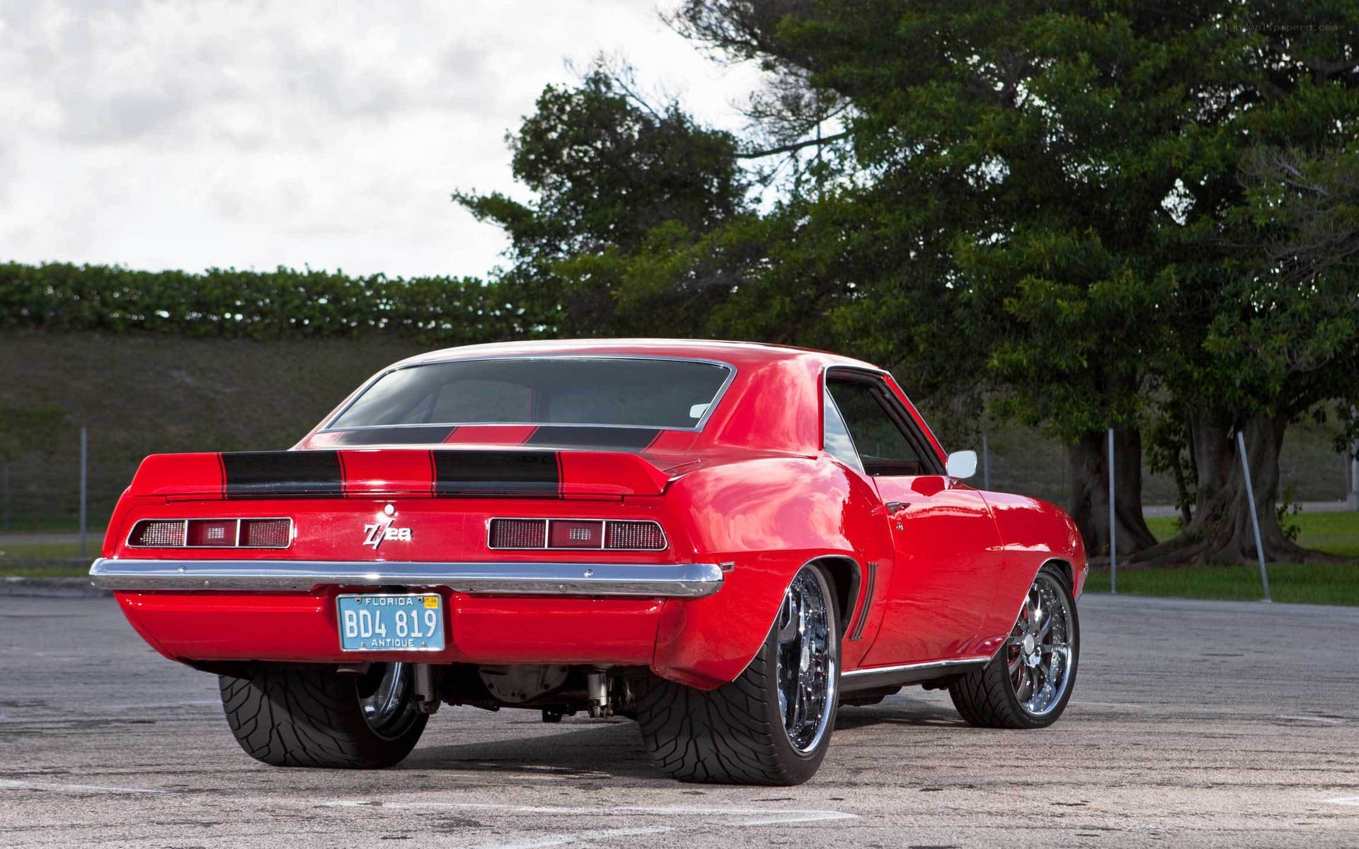 Red classic muscle car