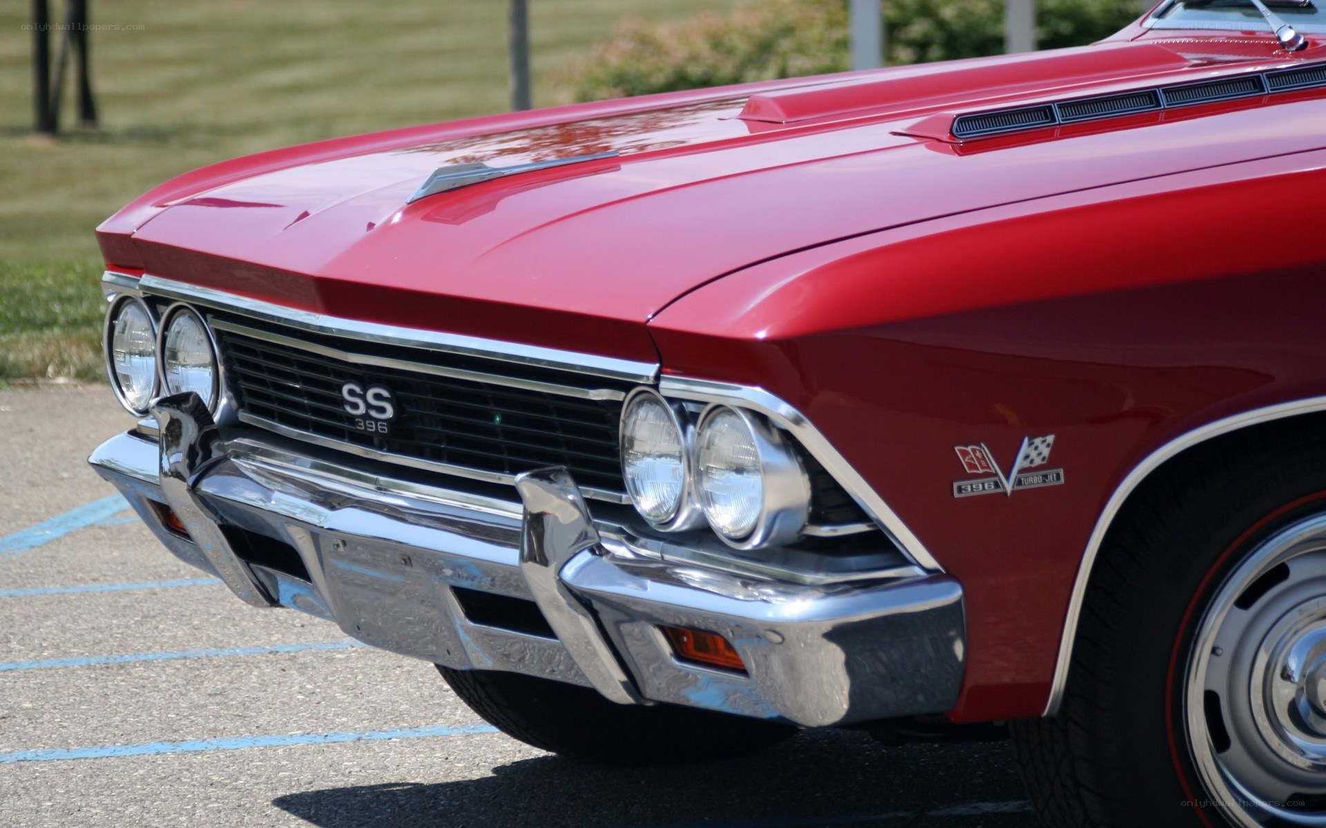 Red classic muscle car