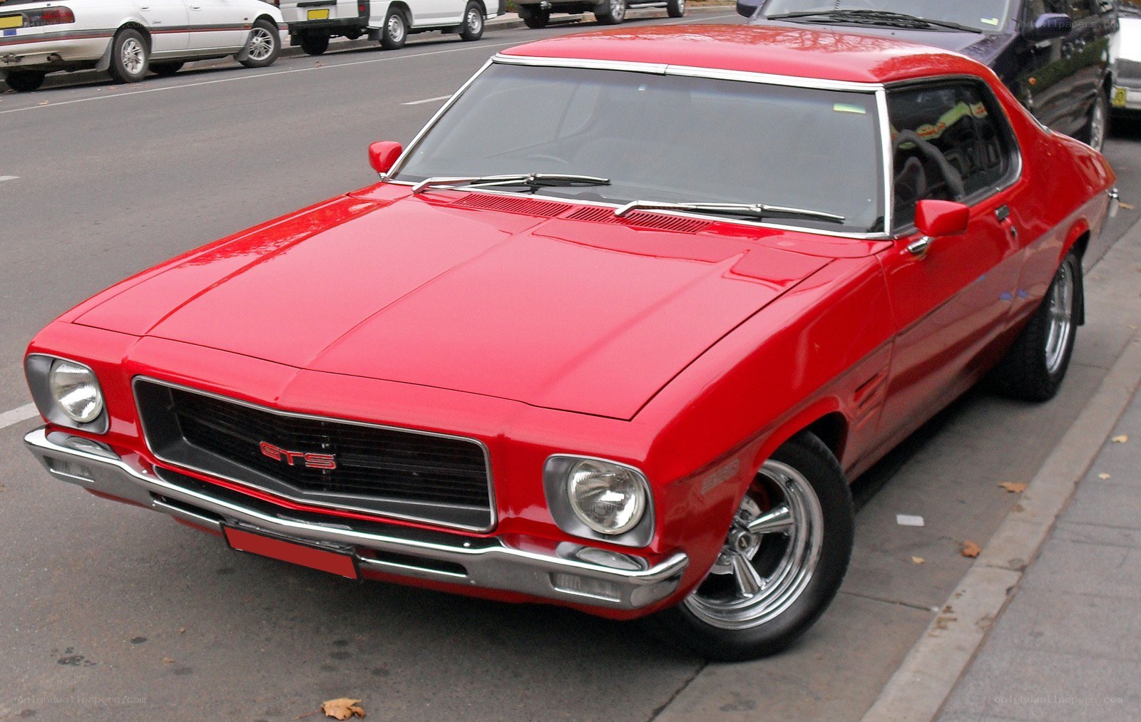 Red classic muscle car