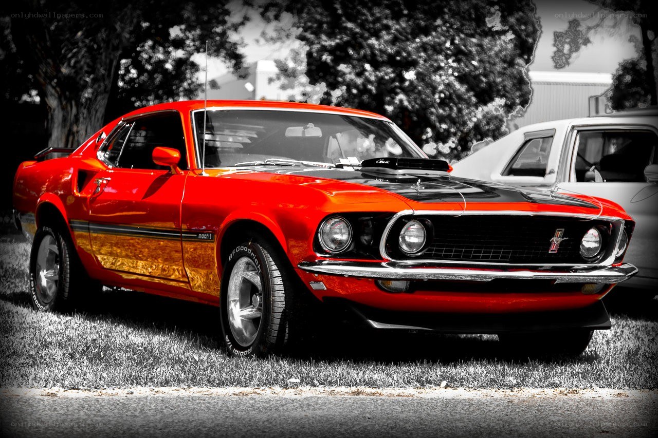 Red classic muscle car