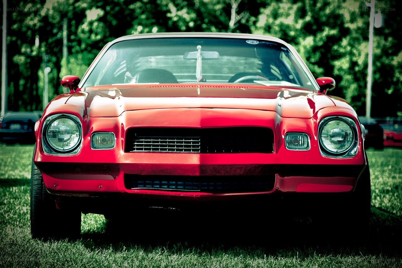 Red classic muscle car