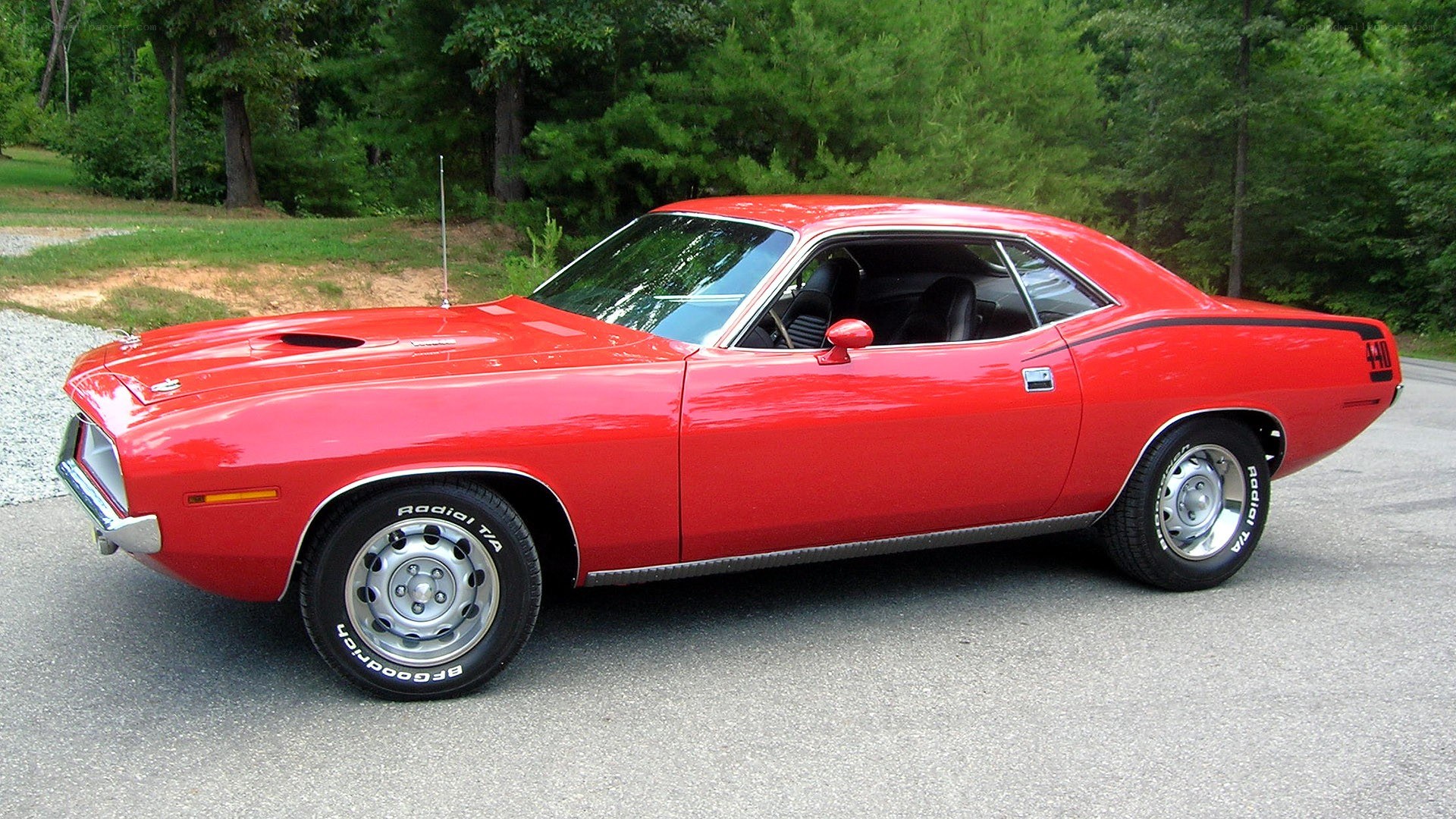 Red classic muscle car