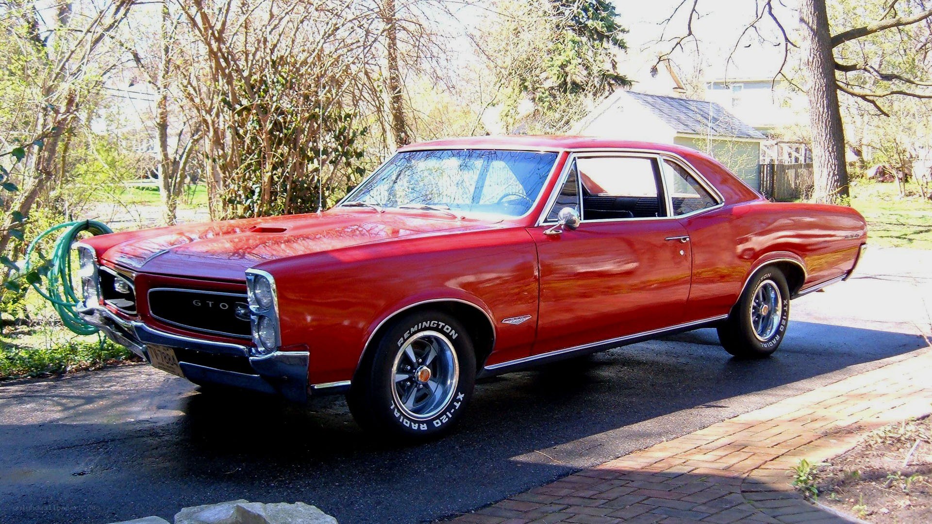 Red classic muscle car