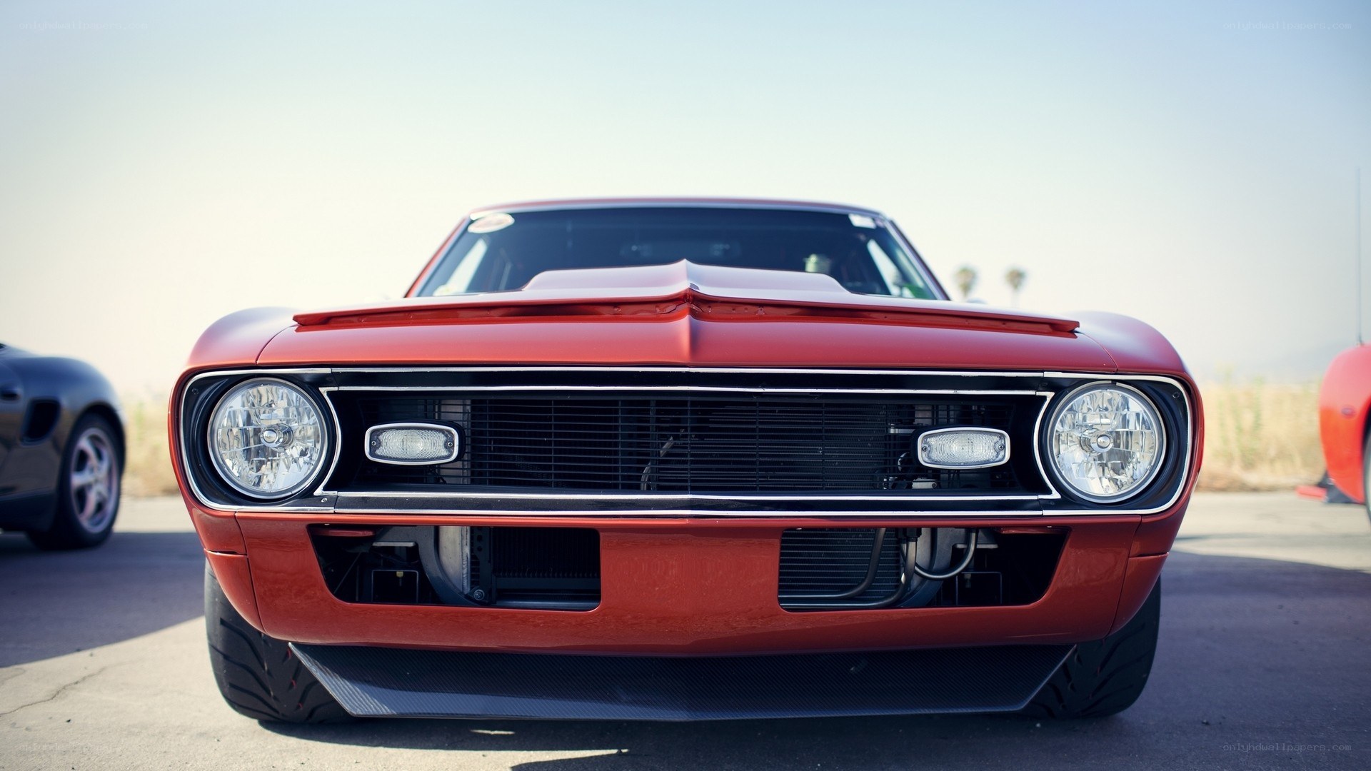 red classic muscle car