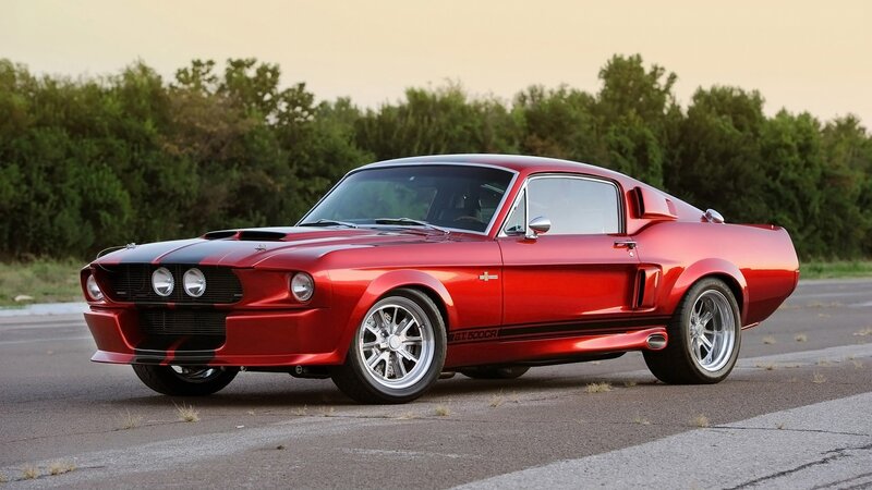 Red classic muscle car