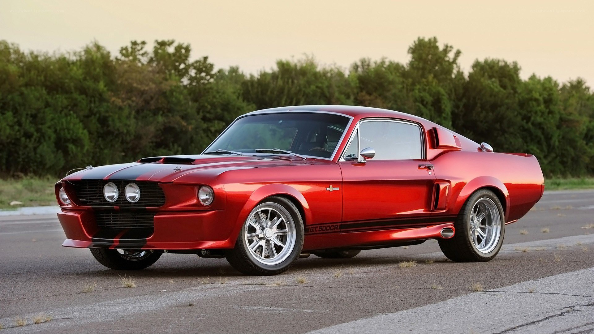 Red classic muscle car