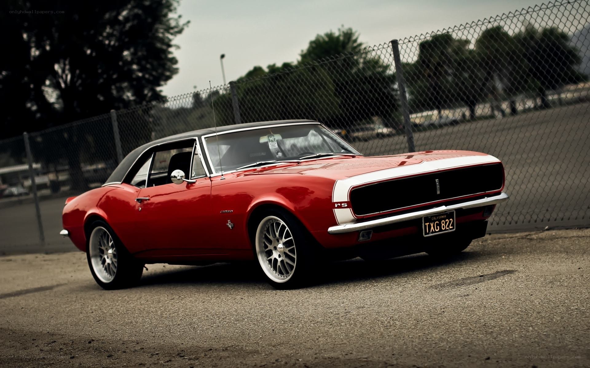 red classic muscle car
