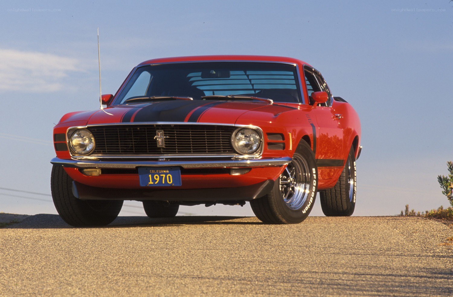 Red classic muscle car