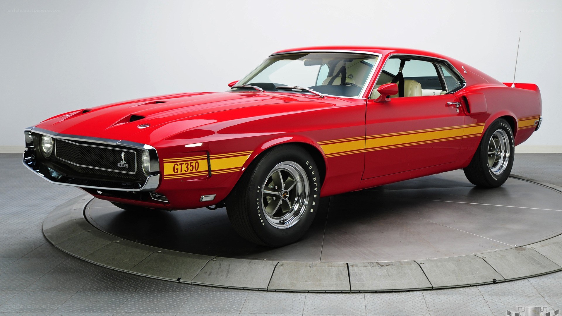 Red classic muscle car