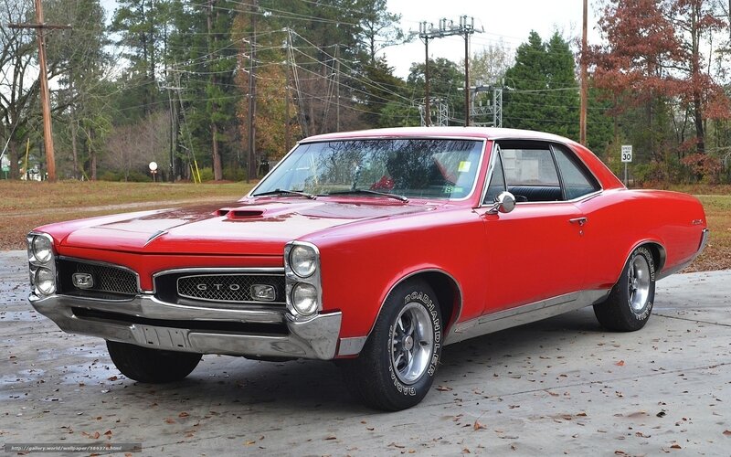 Red classic muscle car
