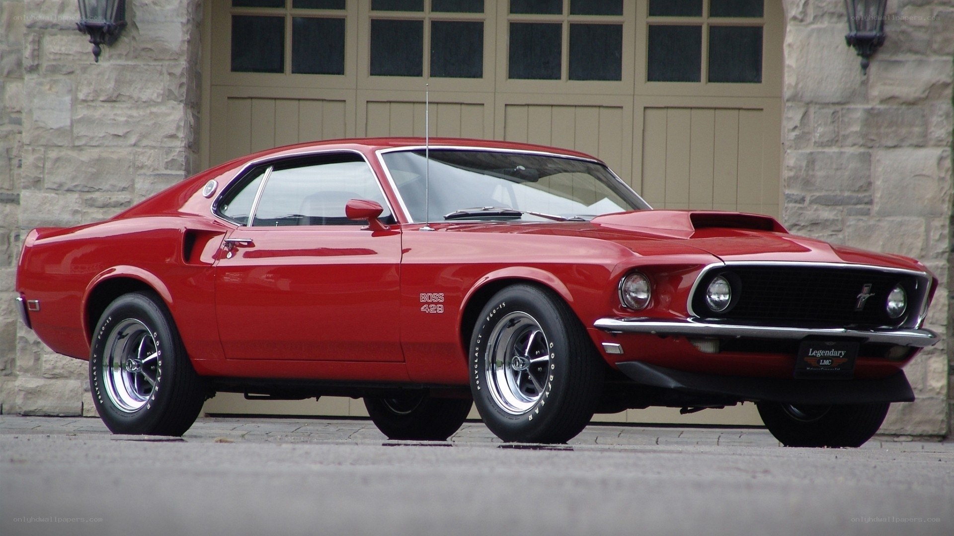 Red classic muscle car