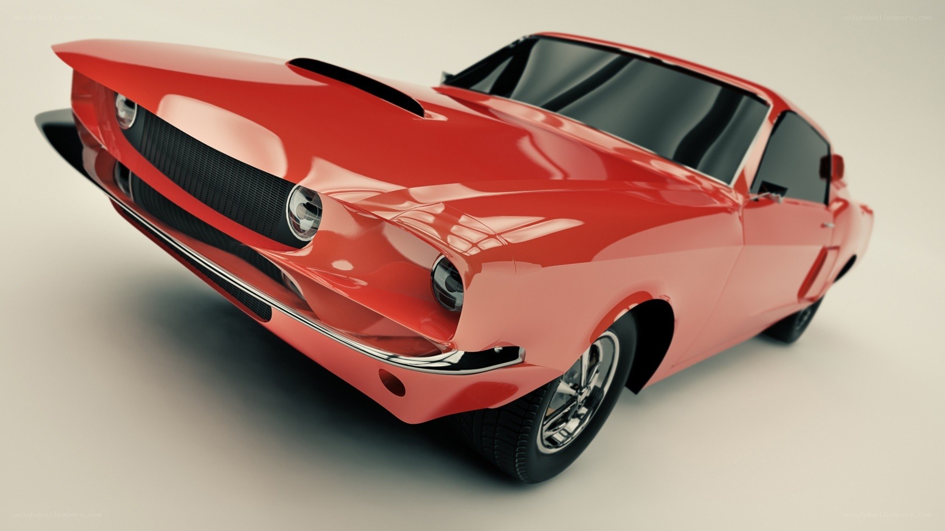 Red classic muscle car