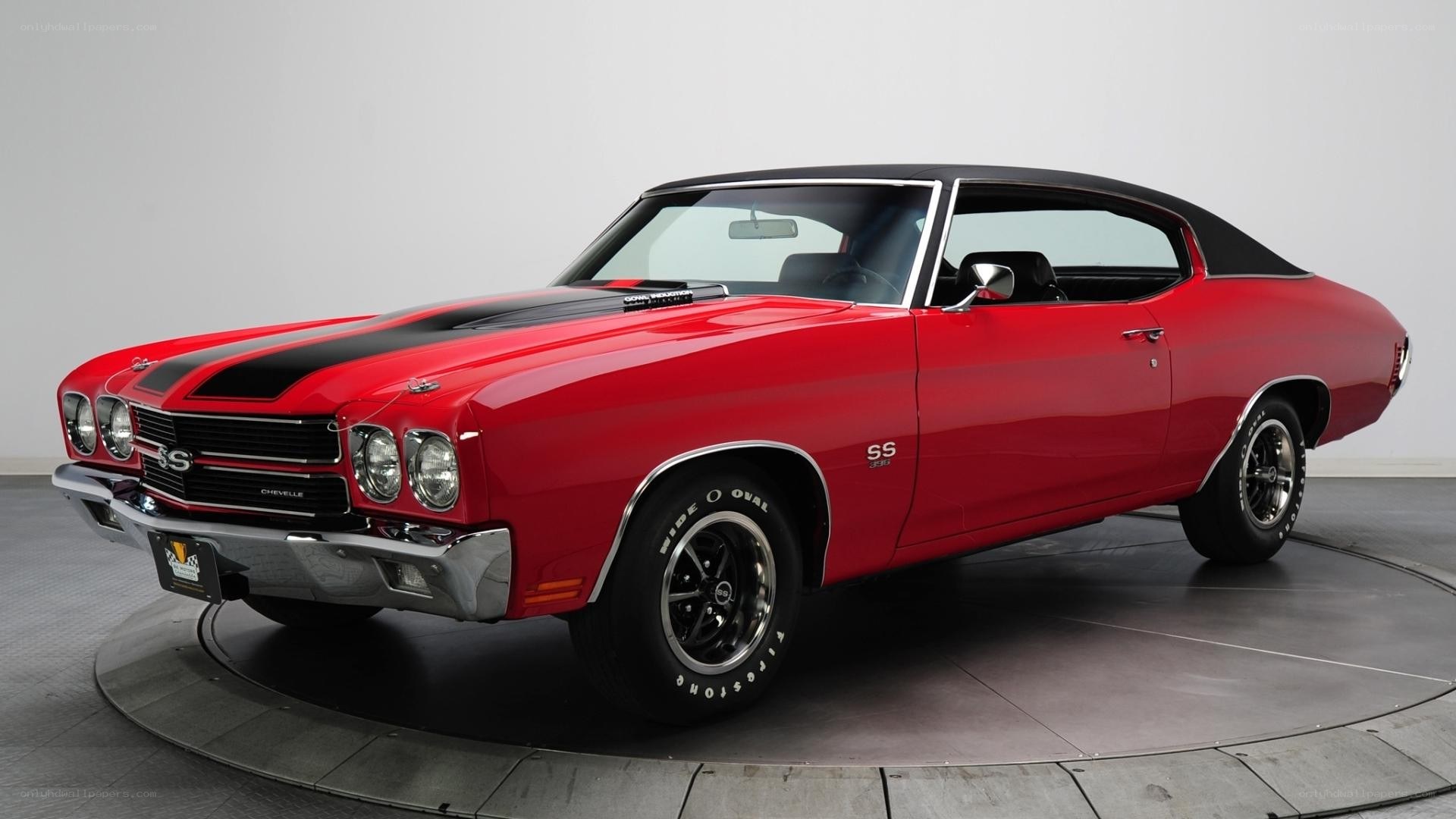 Red classic muscle car