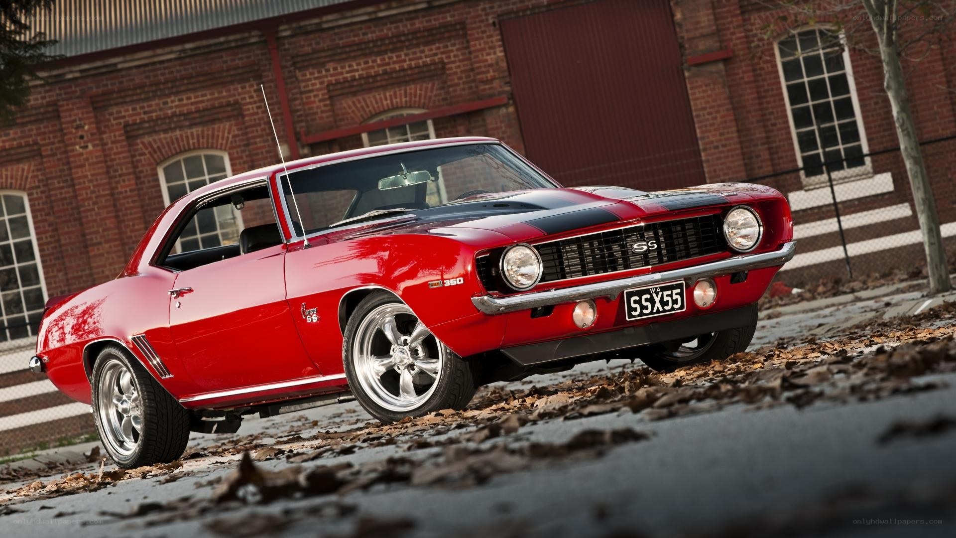 Red classic muscle car