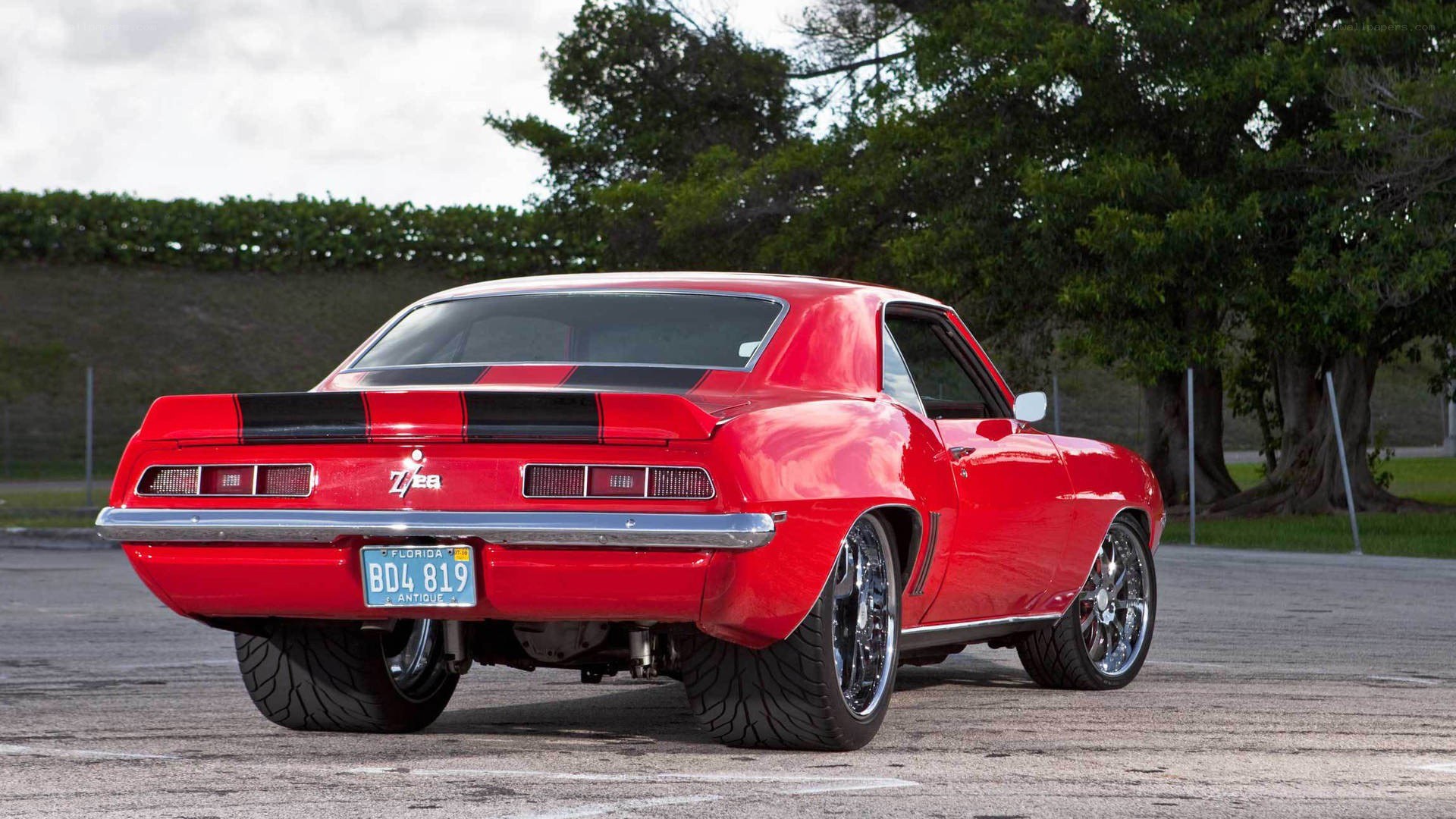 Red classic muscle car