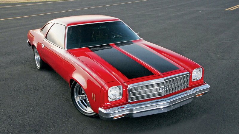 Red classic muscle car