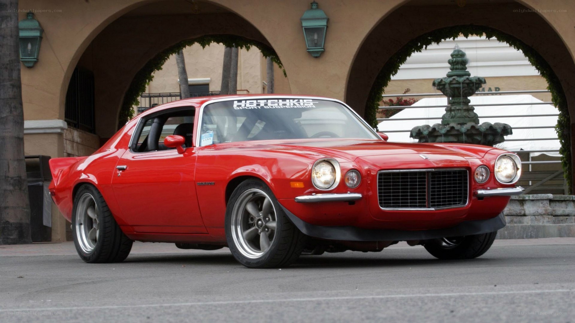 Red classic muscle car