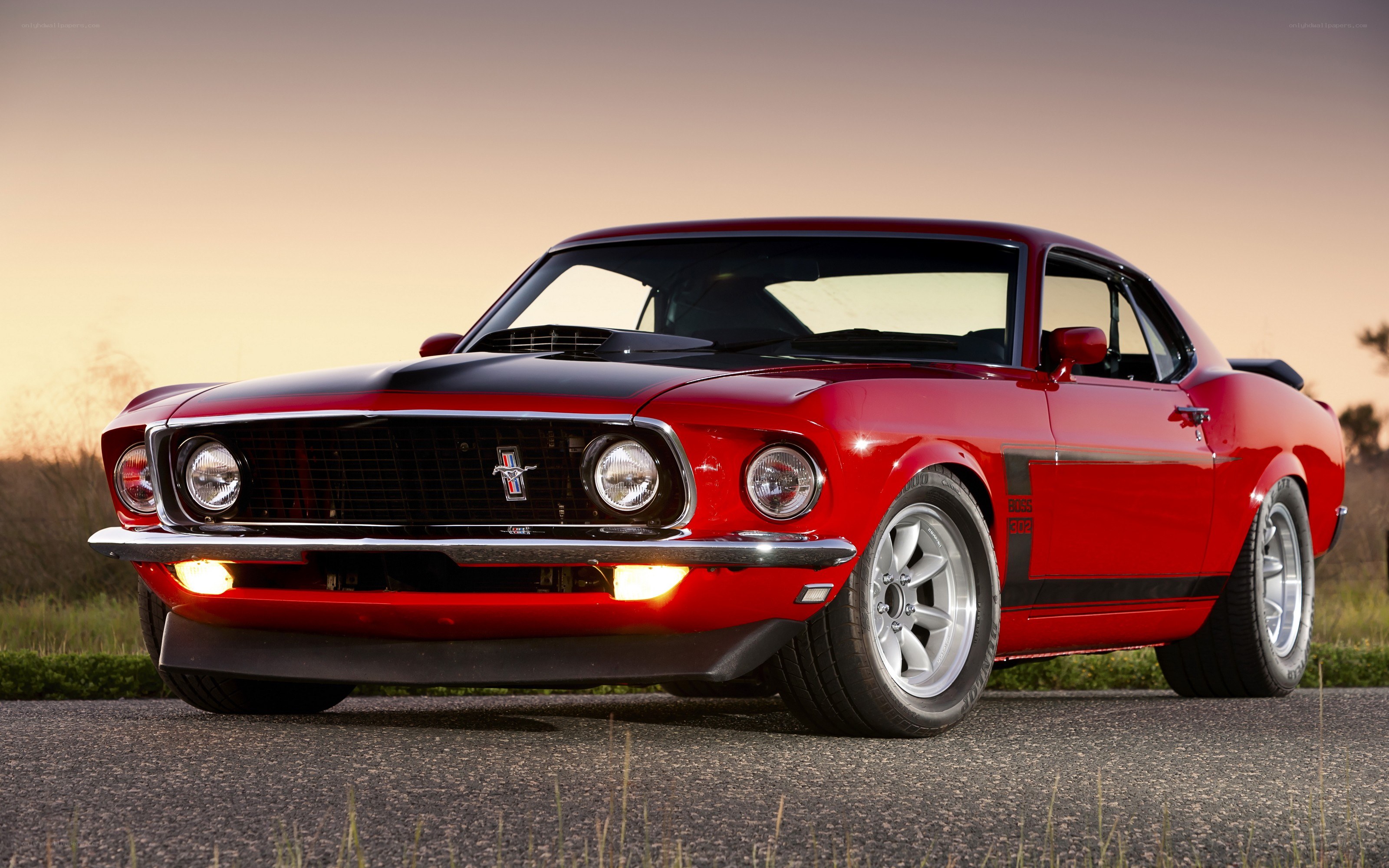 Red classic muscle car