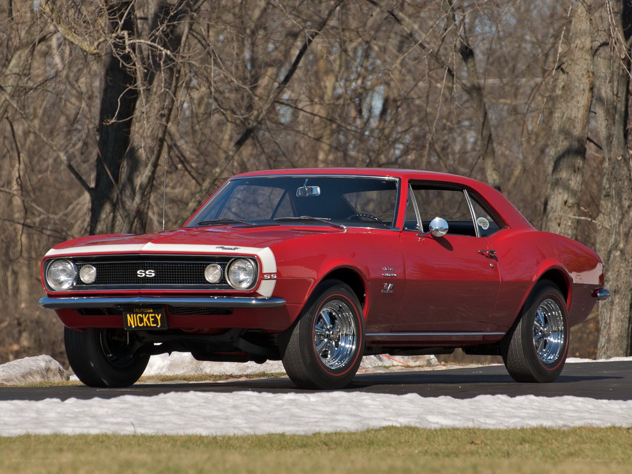 Red classic muscle car