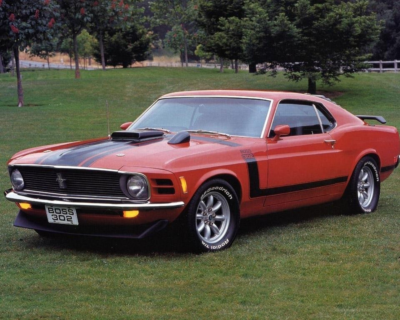 Red classic muscle car