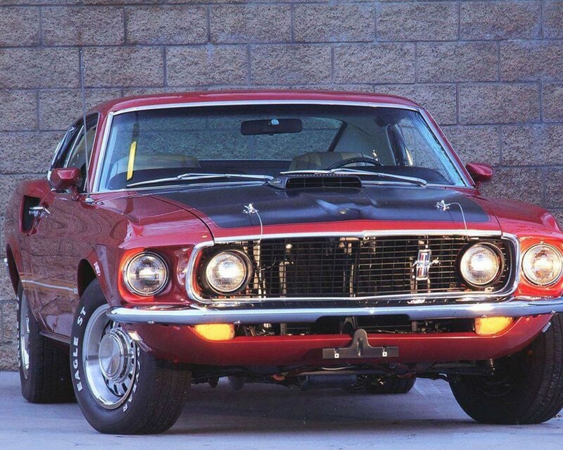 Red classic muscle car