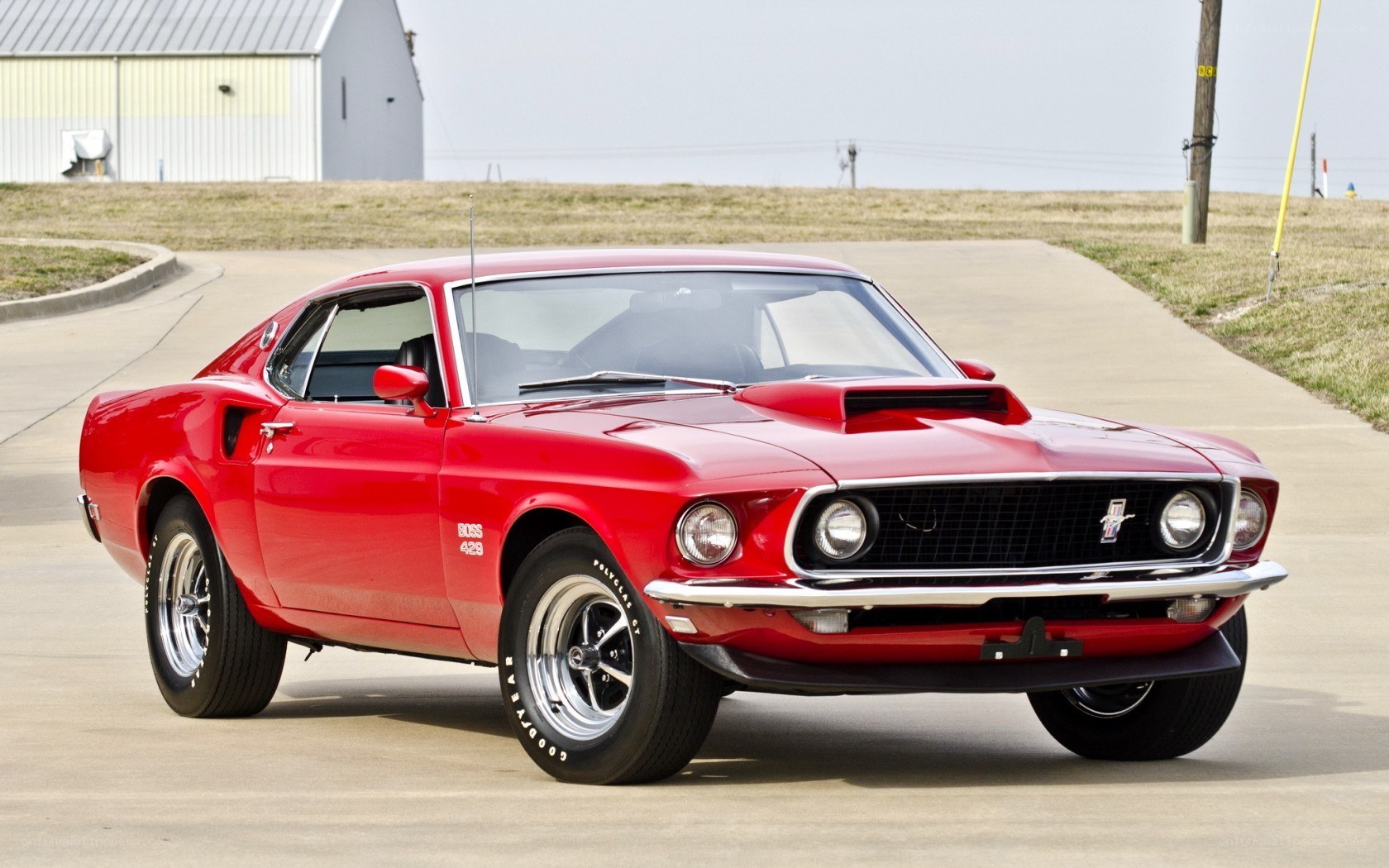 Red classic muscle car