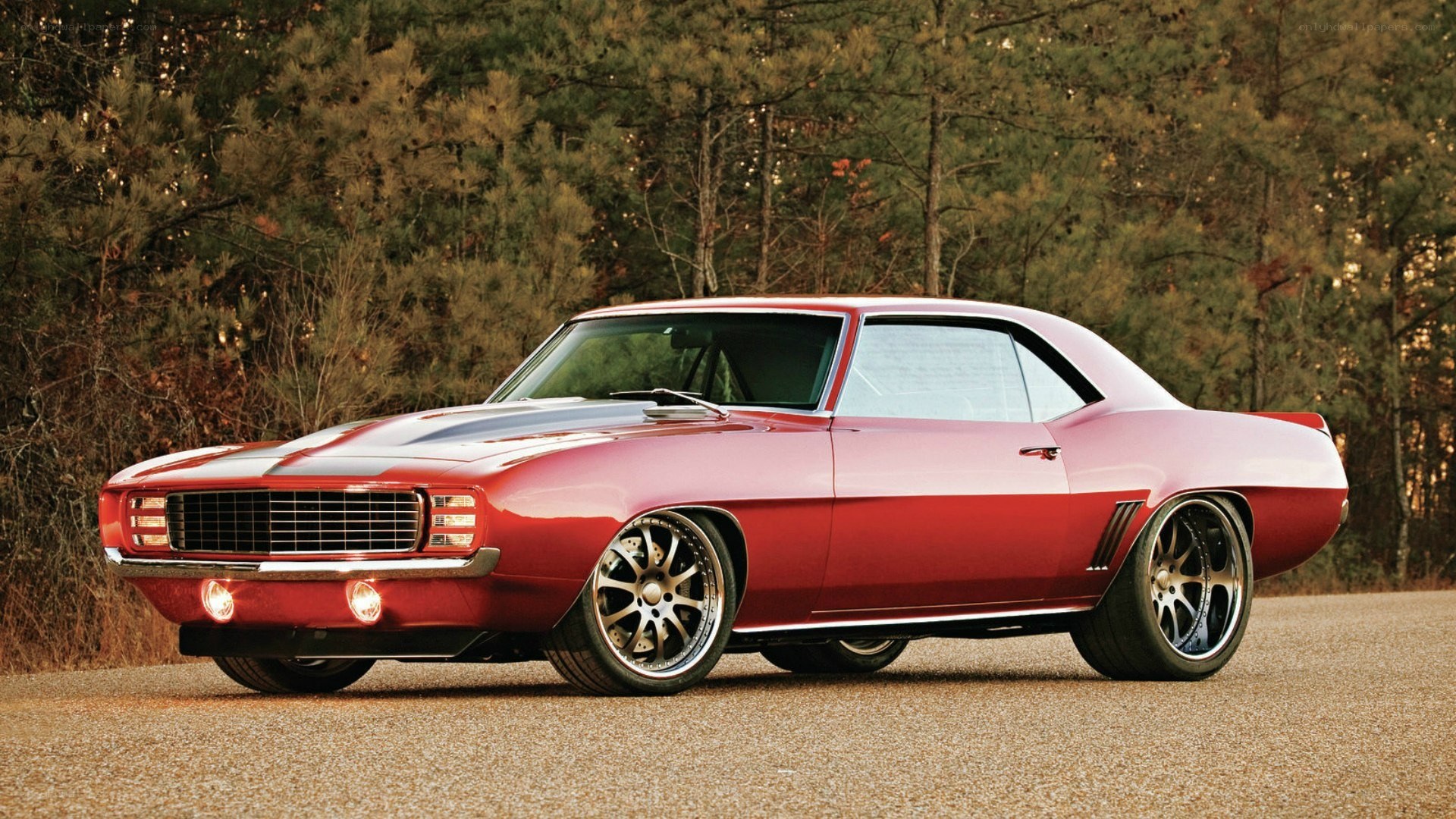 Red classic muscle car