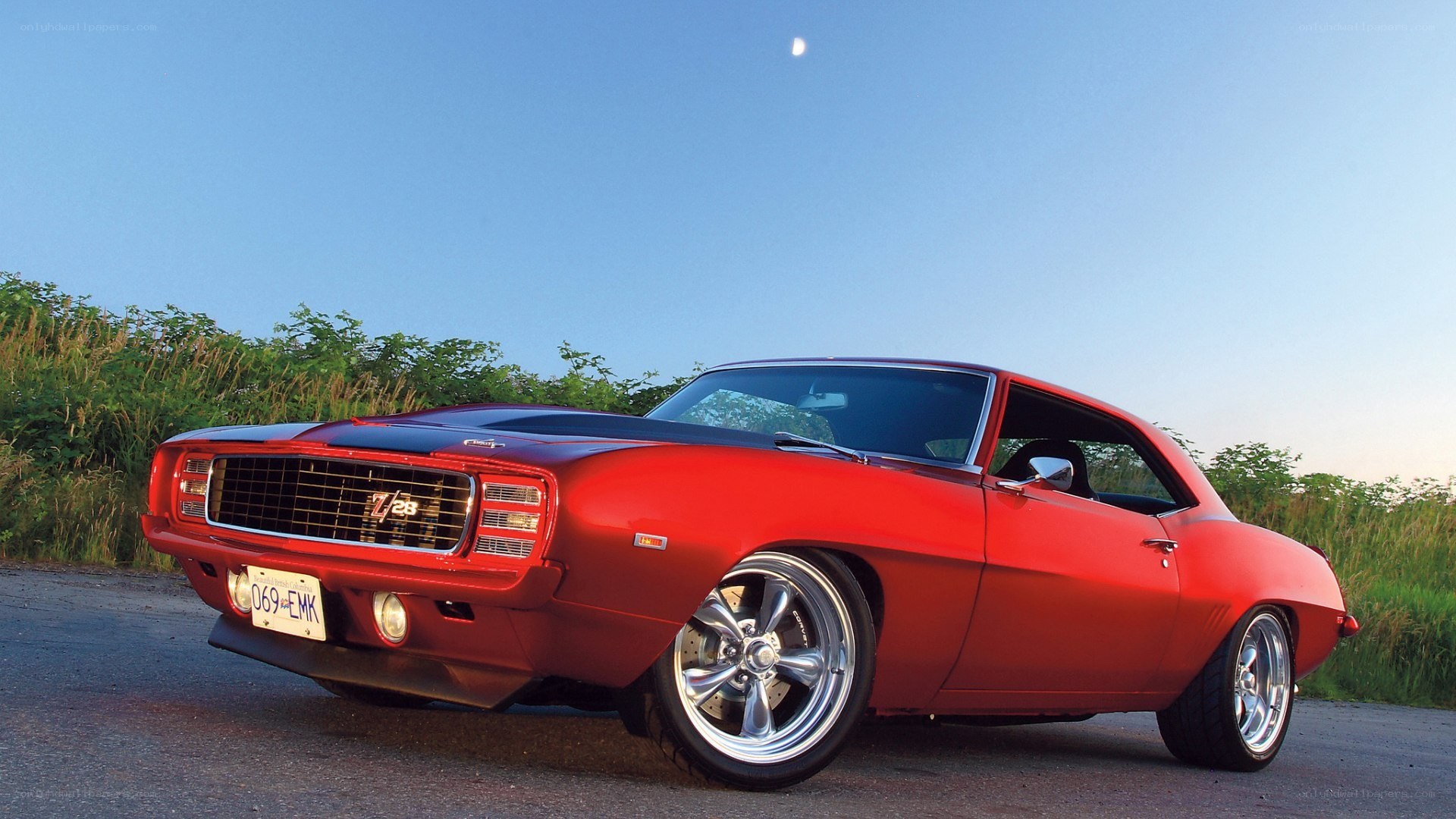 Red classic muscle car