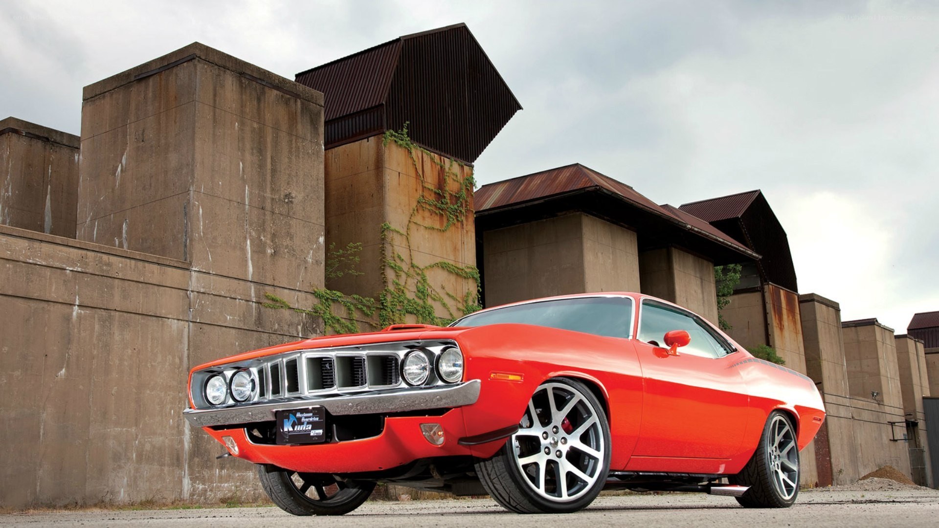 Red classic muscle car