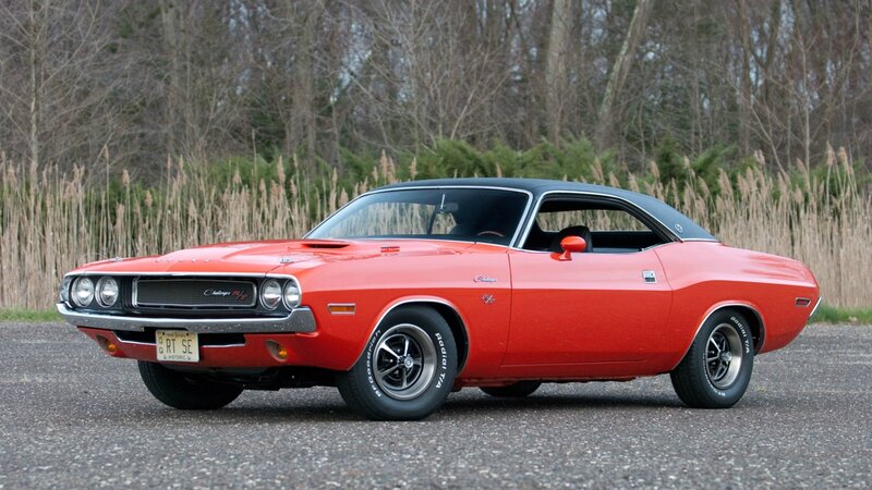 Red classic muscle car