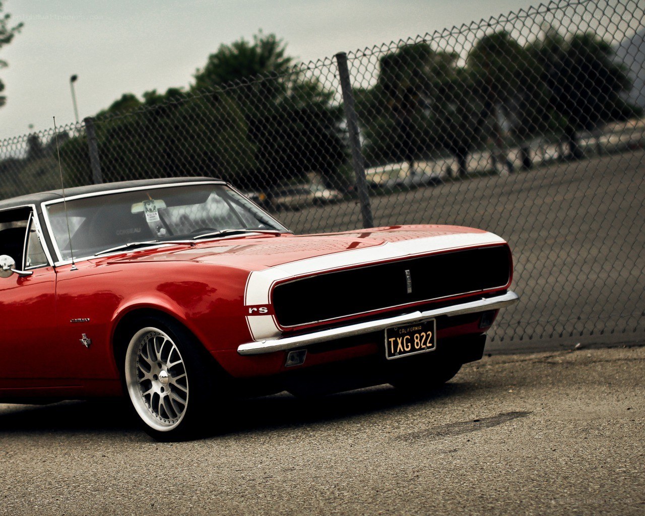 Red classic muscle car