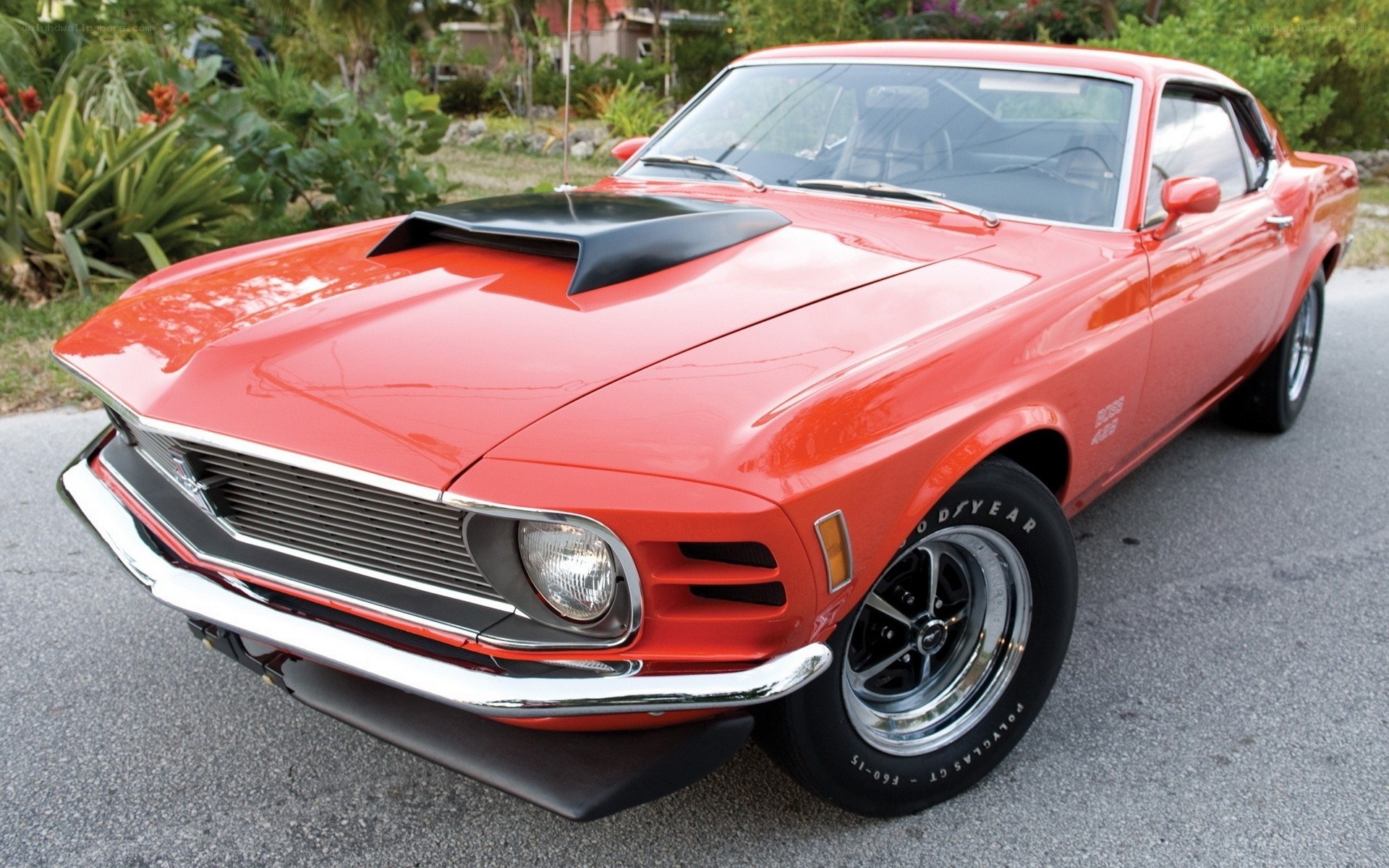 Red classic muscle car