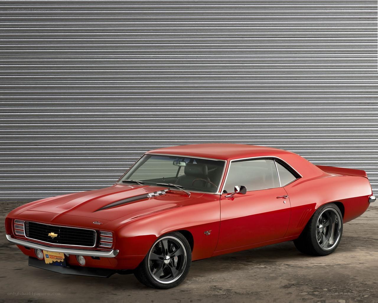 Red classic muscle car