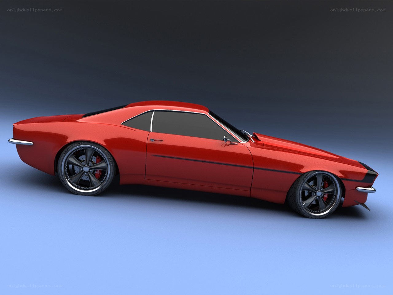 red classic muscle car
