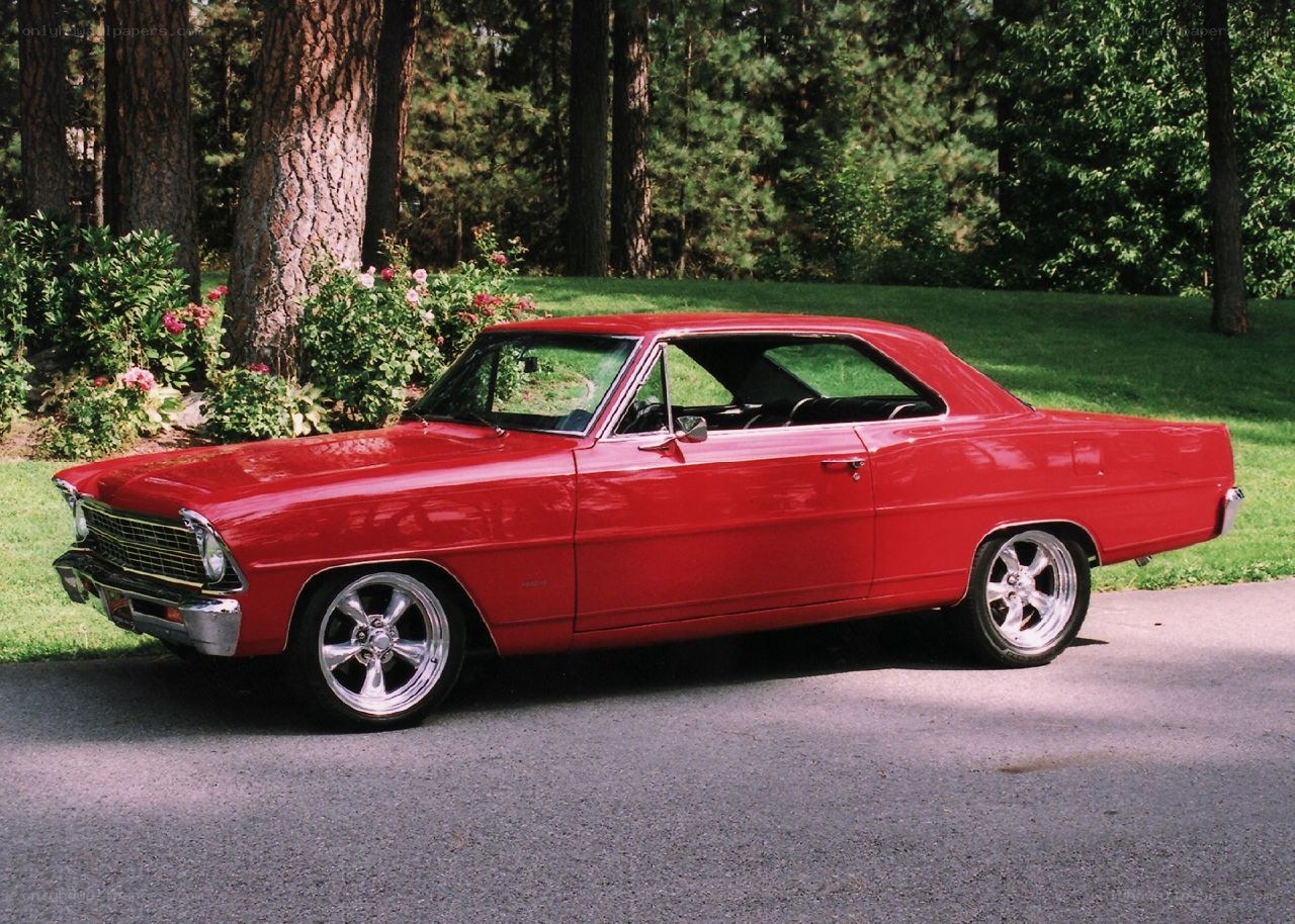 Red classic muscle car