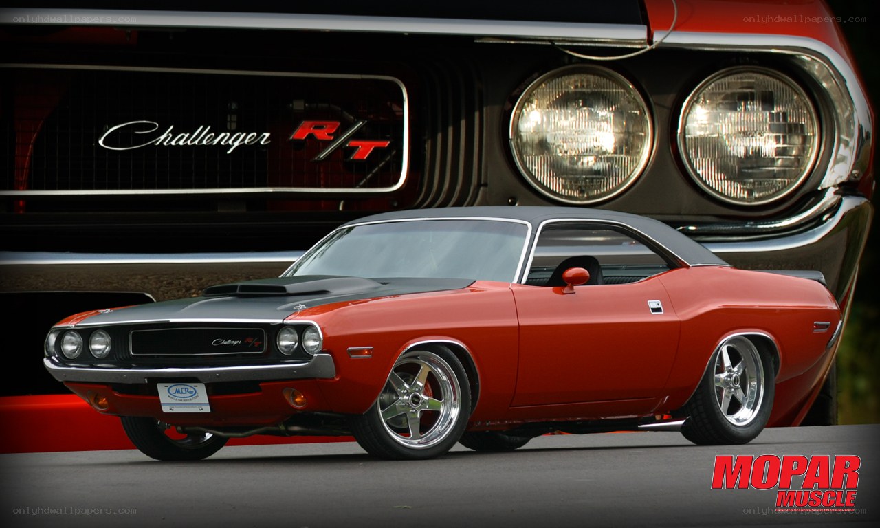 Red classic muscle car