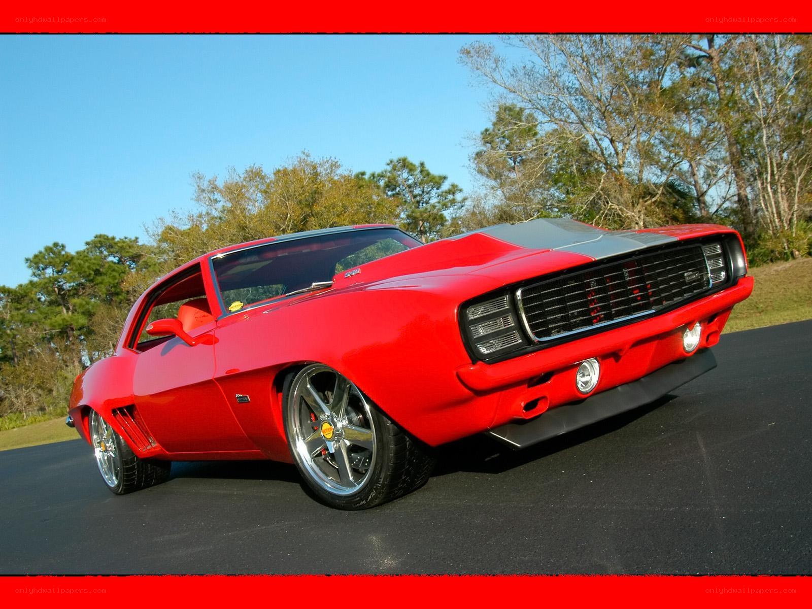 red classic muscle car