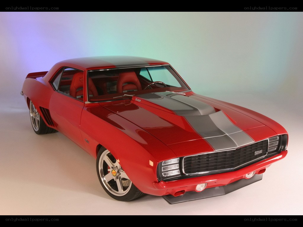 Red classic muscle car