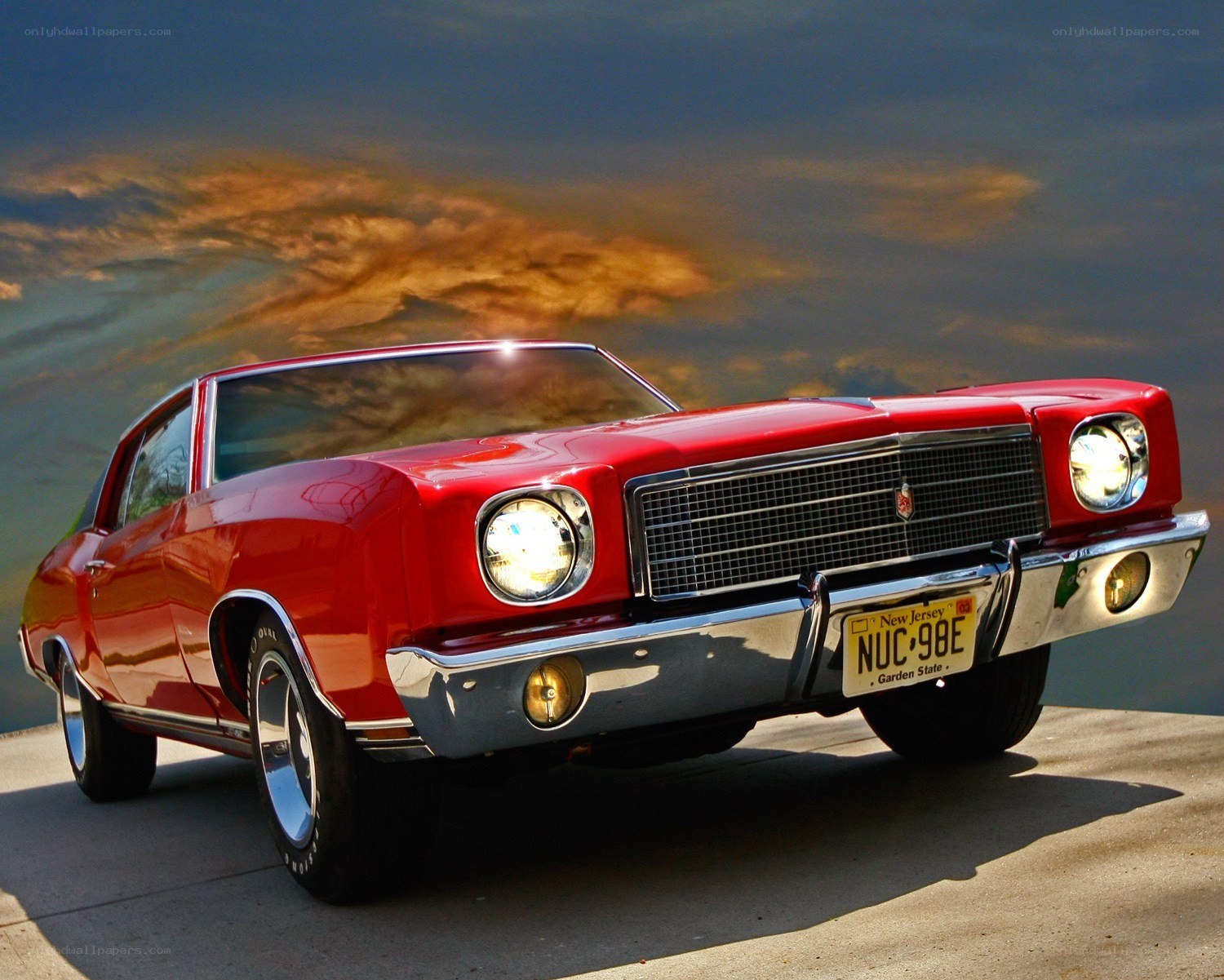 Red classic muscle car