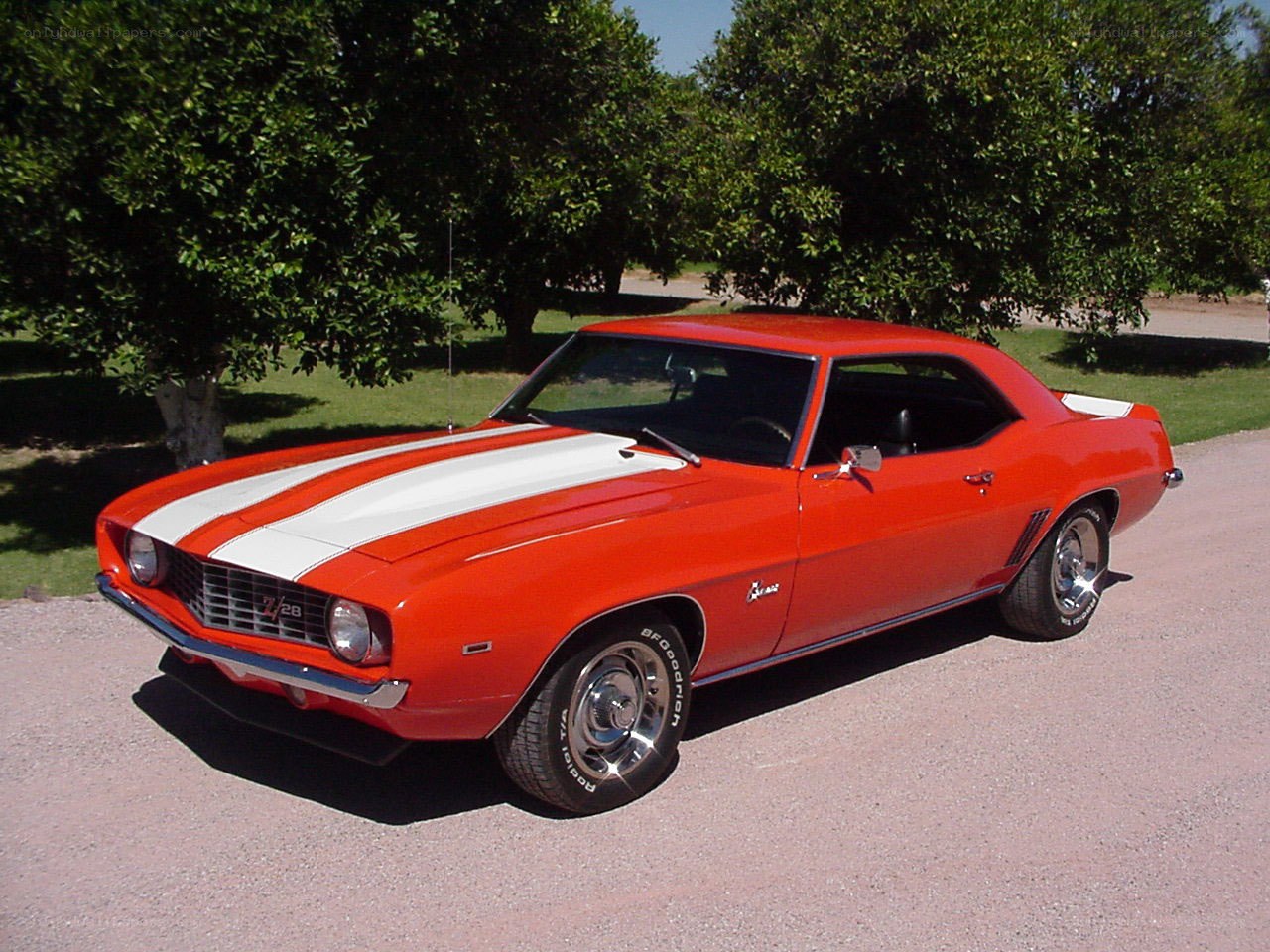 Red classic muscle car