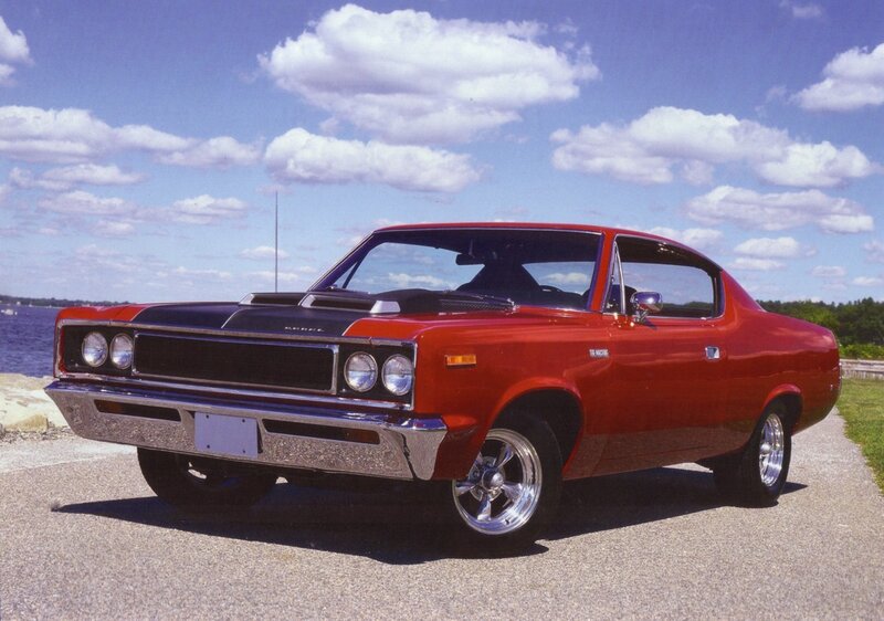 Red classic muscle car