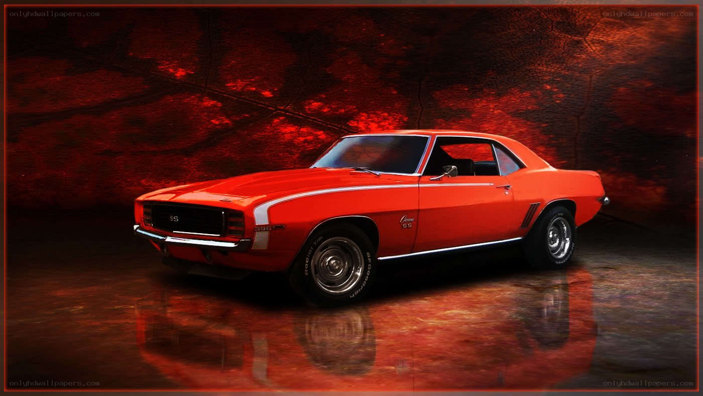 Red classic muscle car
