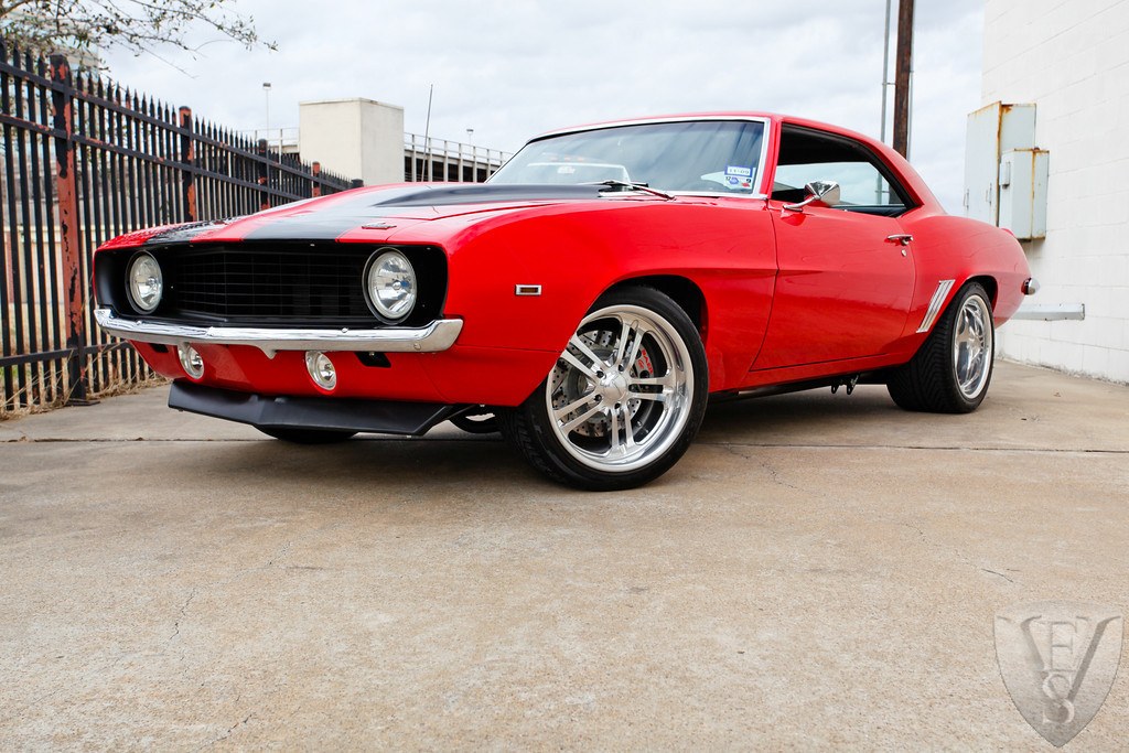 Red classic muscle car