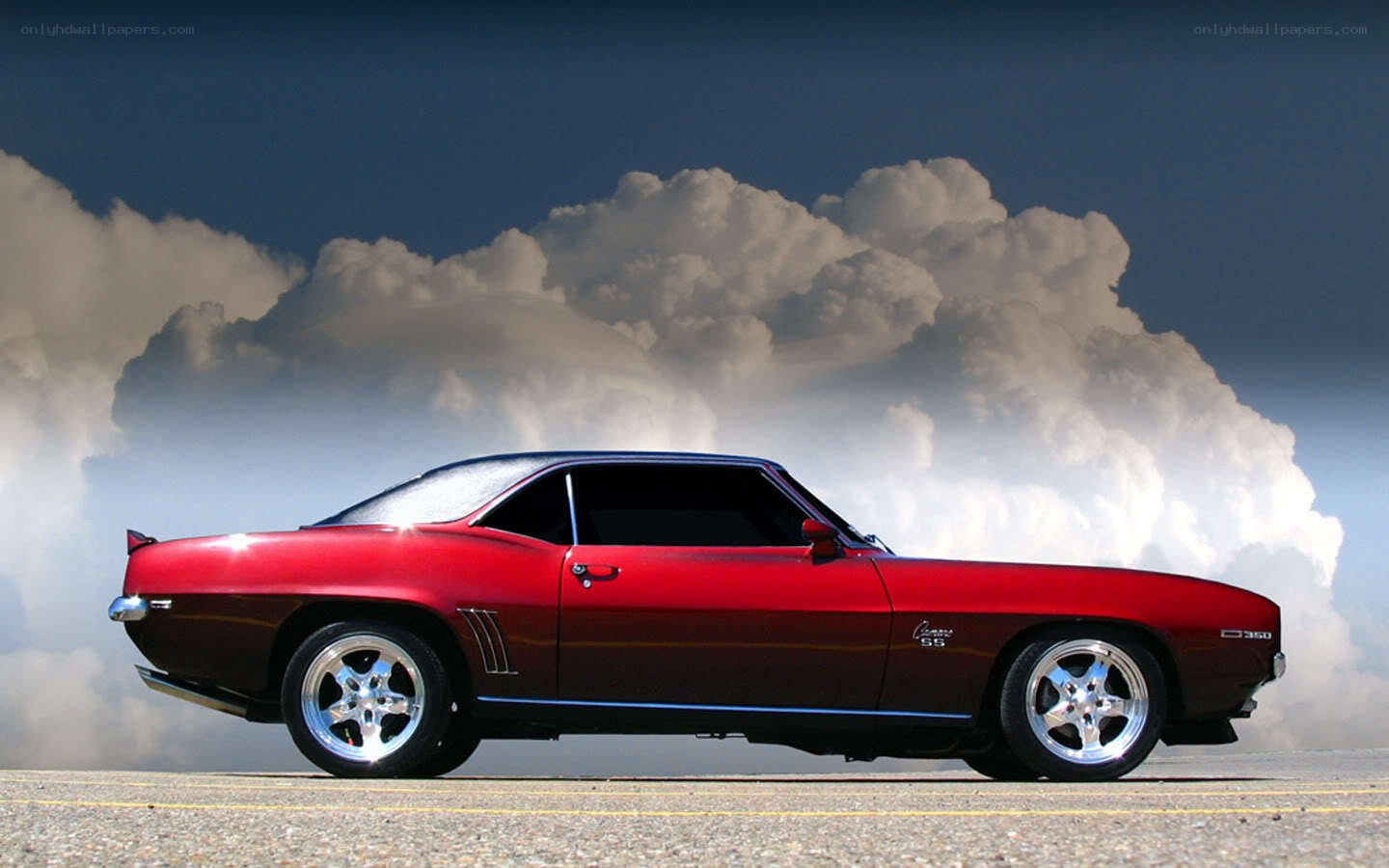 Red classic muscle car